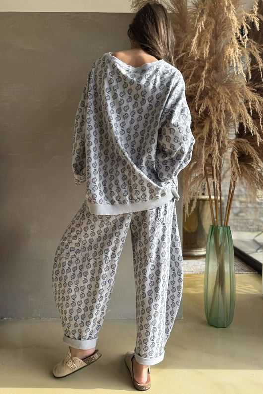 Indira Lantern Sleeve Sweatshirt Smoke & Storm